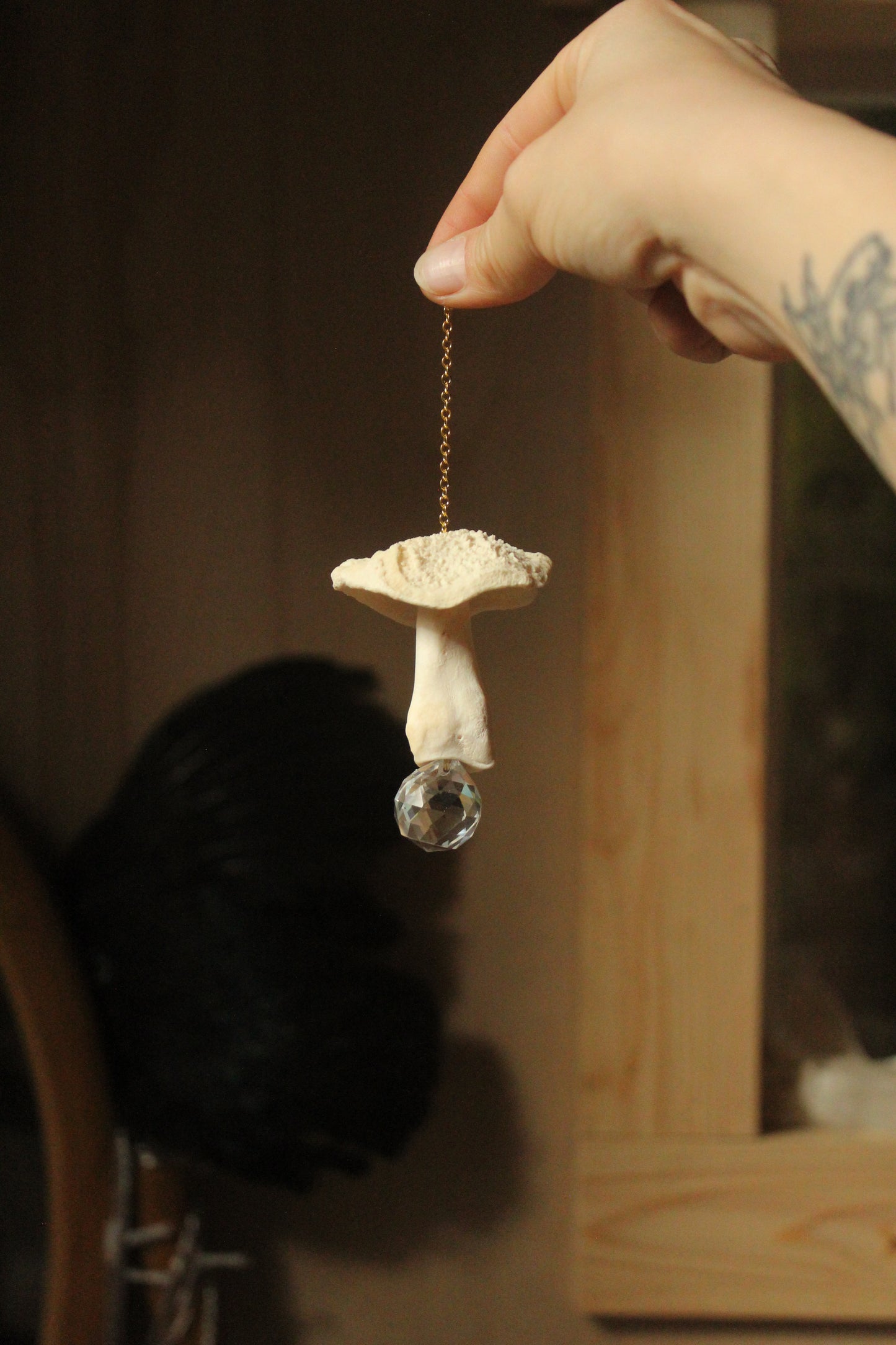 Elk Bone Mushroom Suncatcher