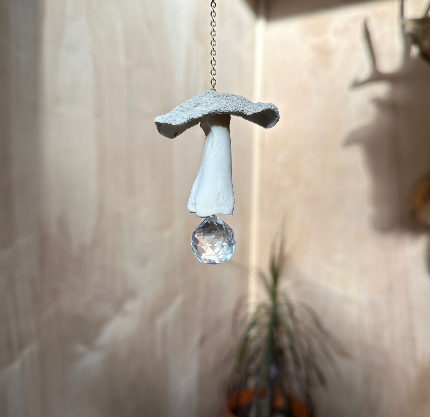 Elk Bone Mushroom Suncatcher