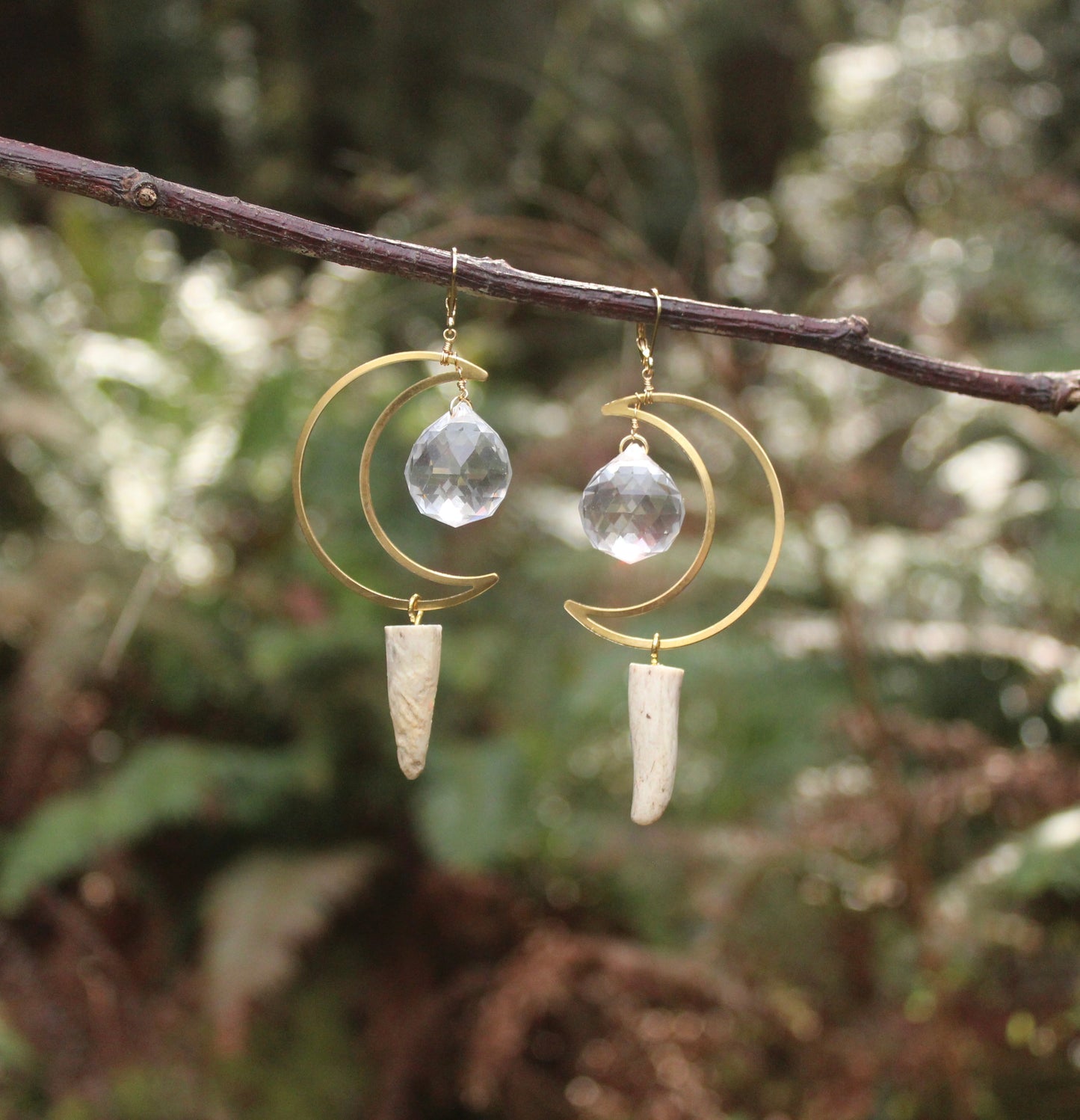 Suncatcher Moon Antler Earrings