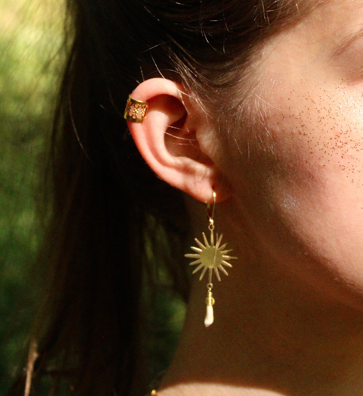 Raccoon Tooth Sunburst Earrings