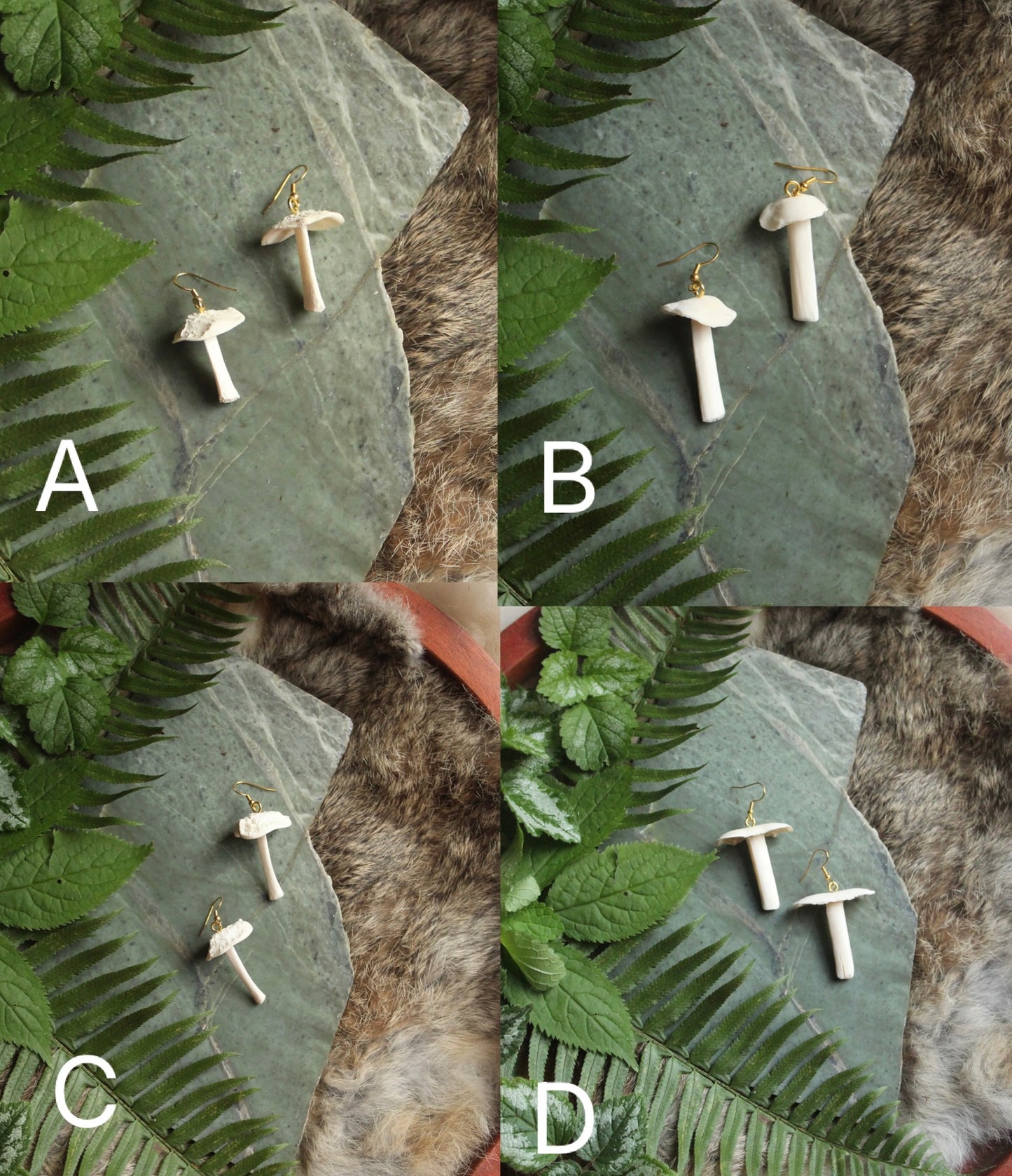 Deer Bone Mushroom Earrings GP