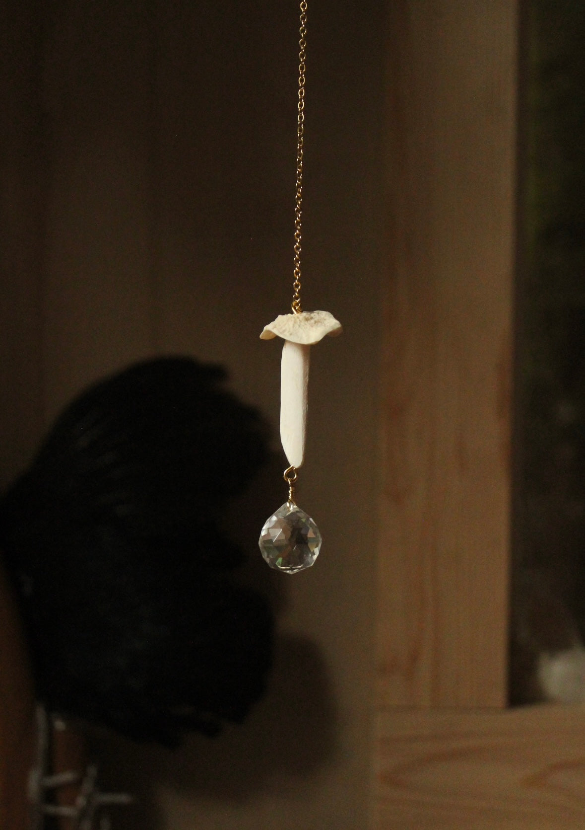 Deer Bone Mushroom Suncatcher