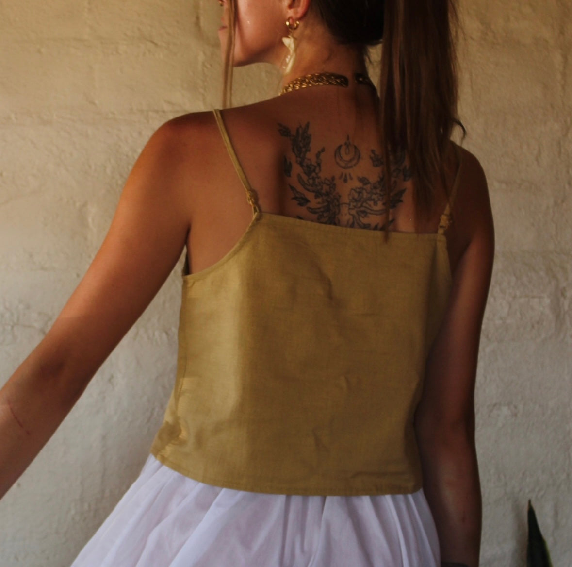 Celestial Snake Linen Tank Tops