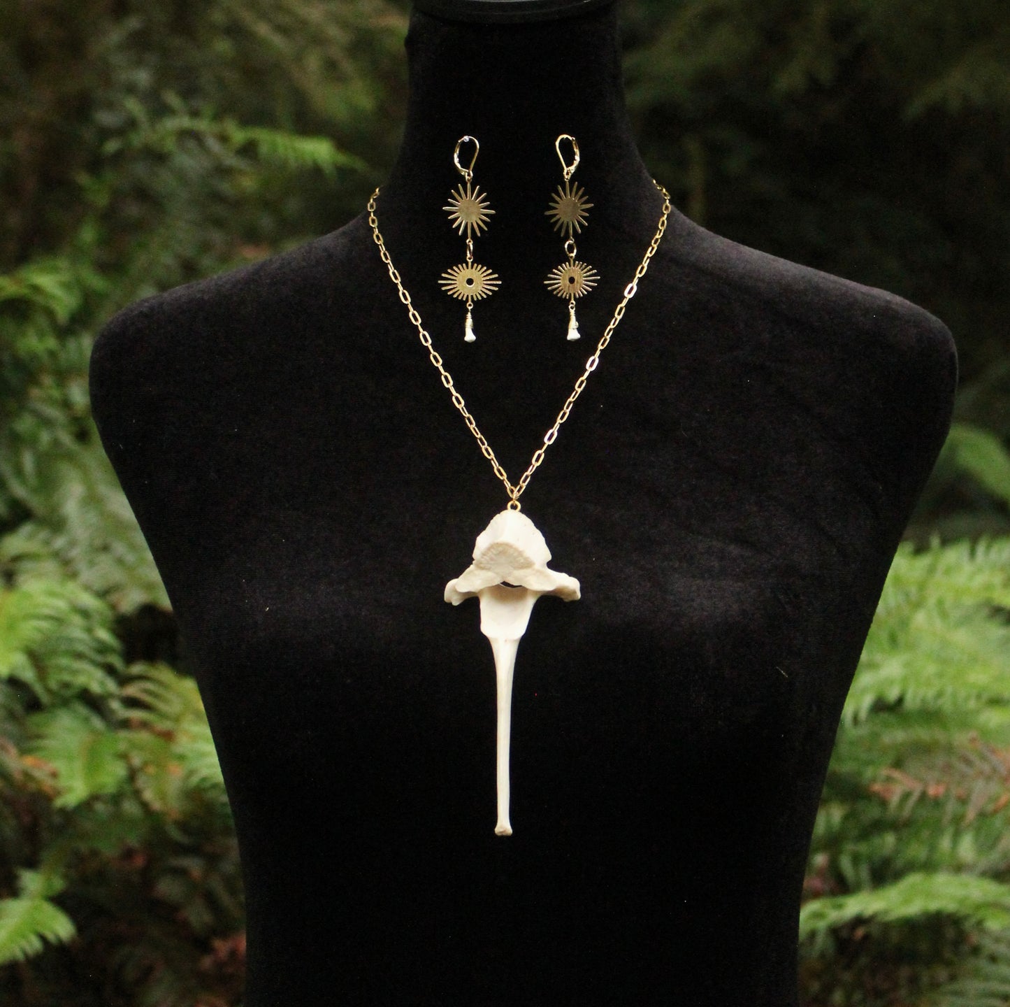 Sunburst Eye Raccoon Teeth Earrings