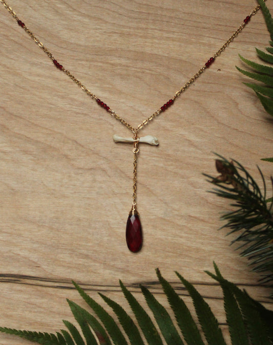 Rat Leg Garnet Necklace