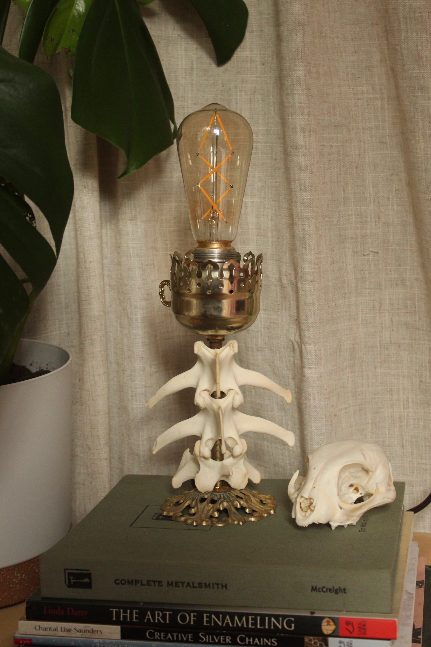 Ornate Deer Spine Lamp