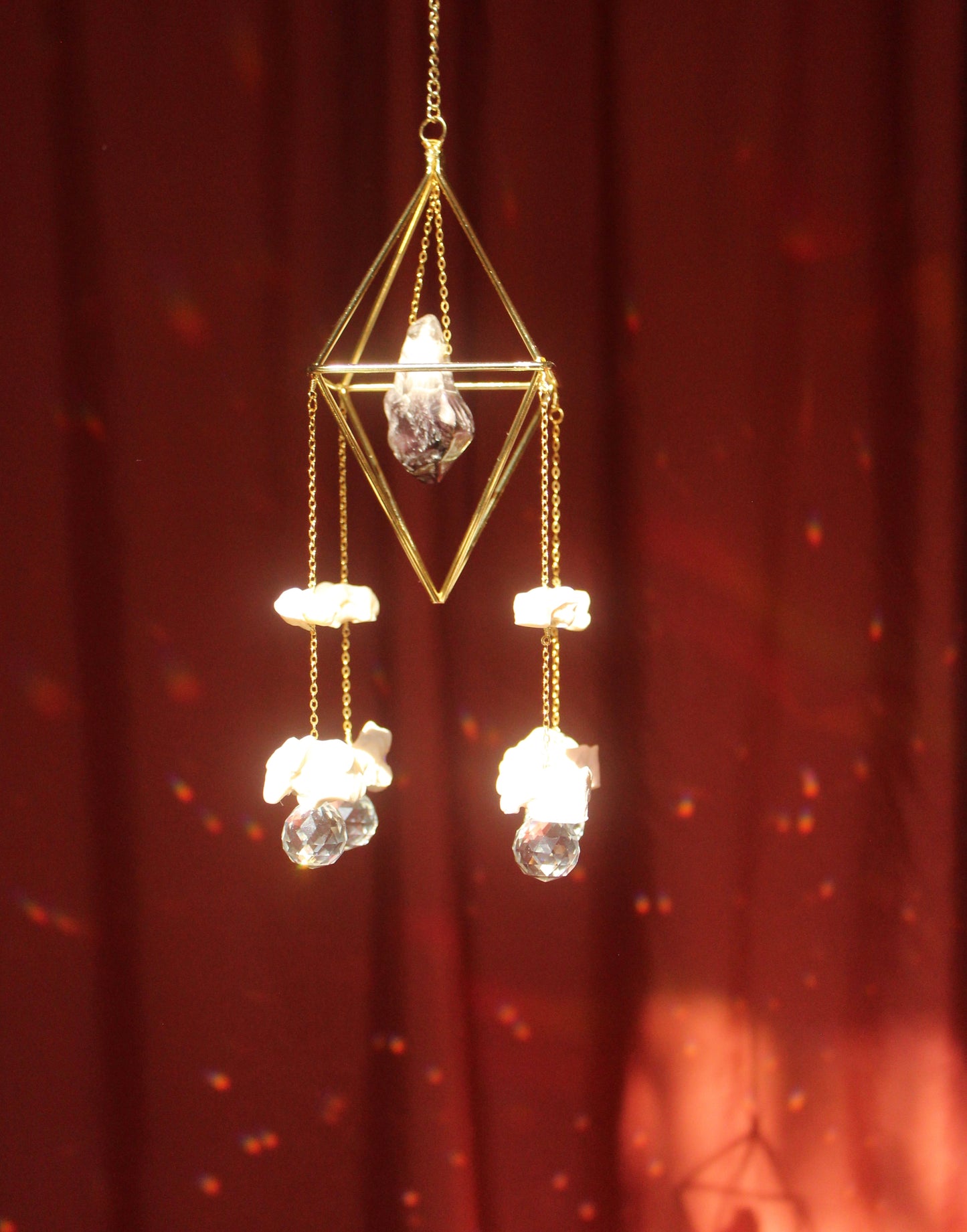 Amethyst Octahedron Suncatcher
