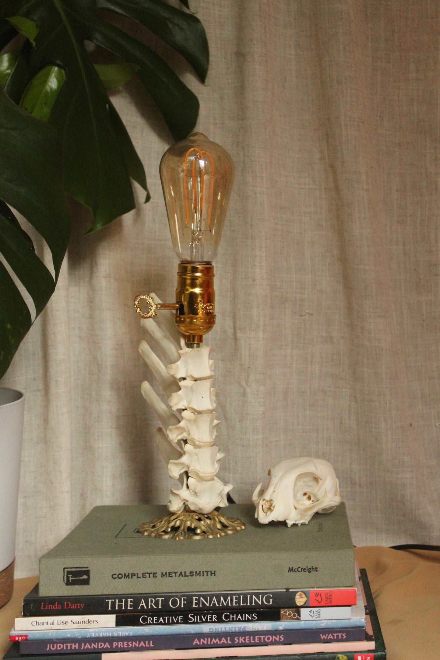 Ornate Deer Spine Lamp