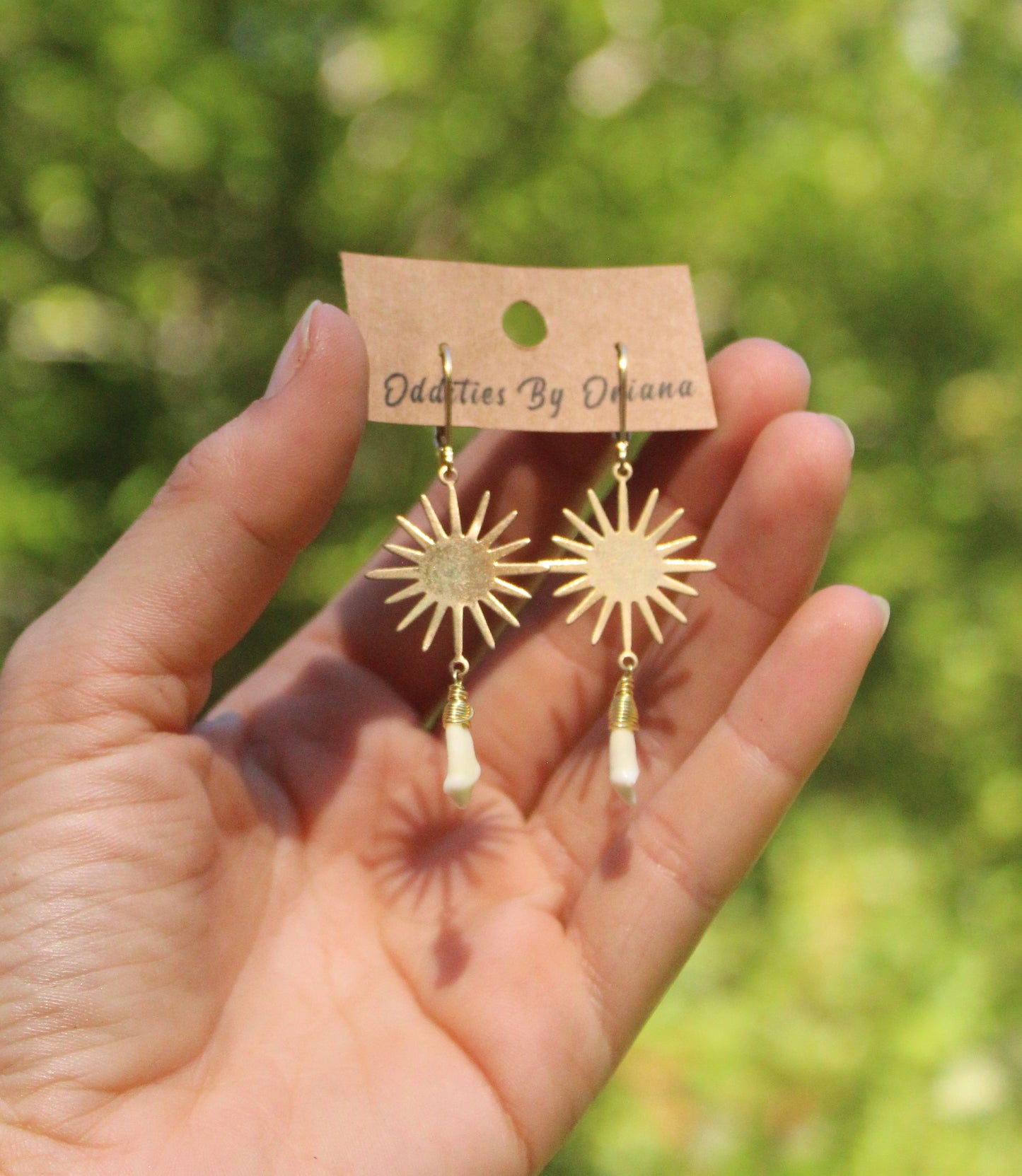 Raccoon Tooth Sunburst Earrings