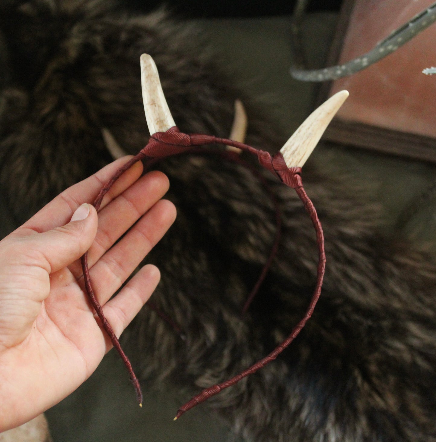 Brown Antler Horn Head Bands