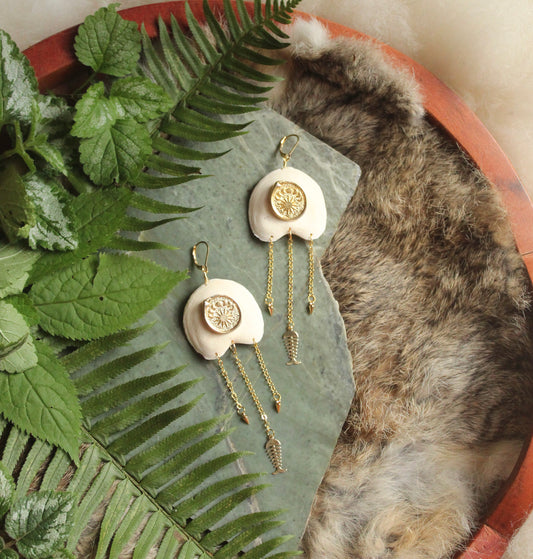 Elk Bone Drop Earrings