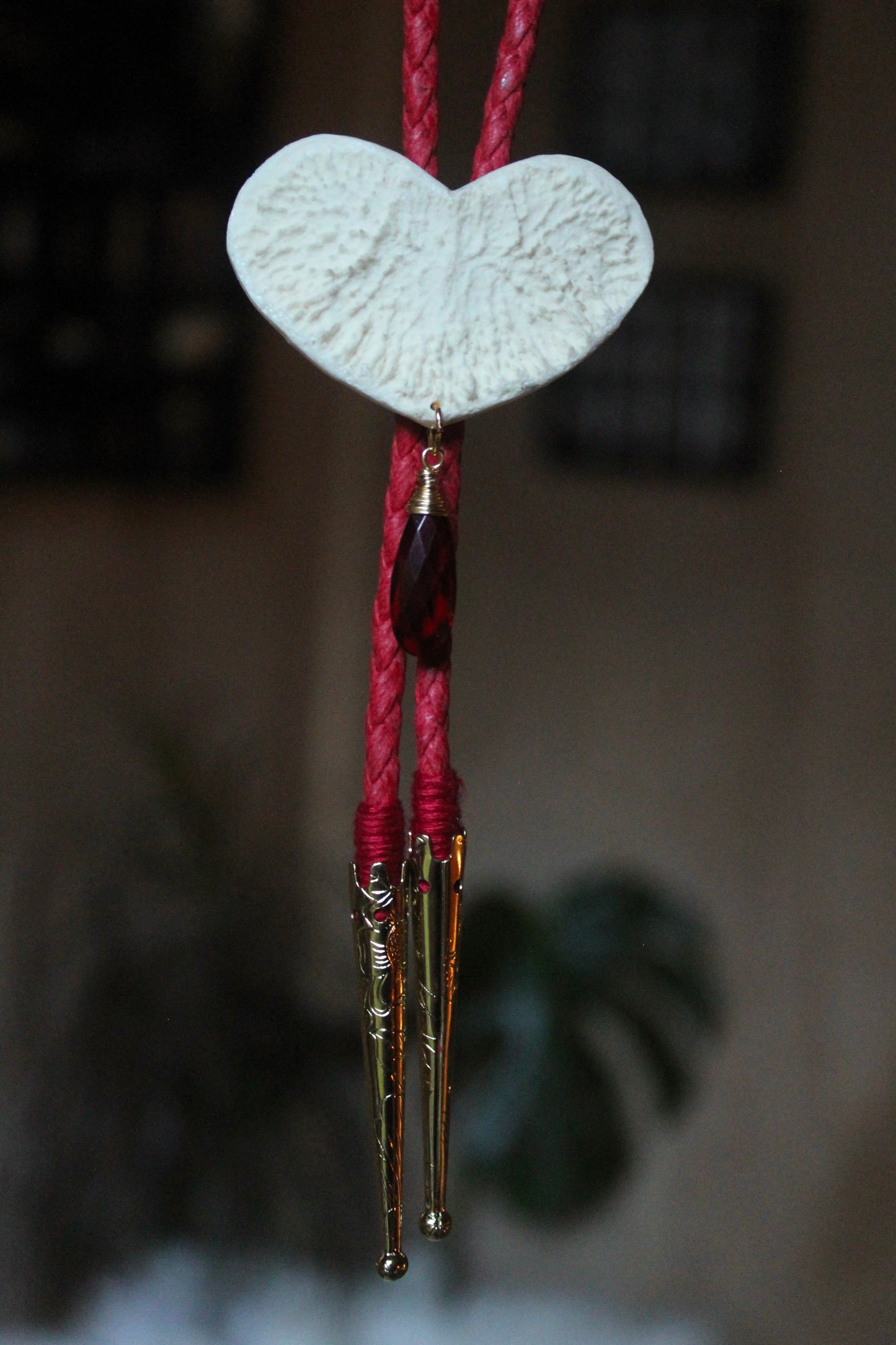 Bleeding Heart Bolo Tie