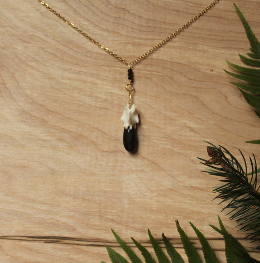 Onyx Raccoon Vertebrae Necklace