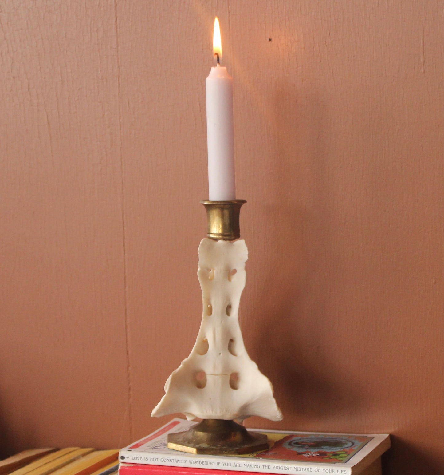 Vintage Brass Deer Sacrum Candle Holder