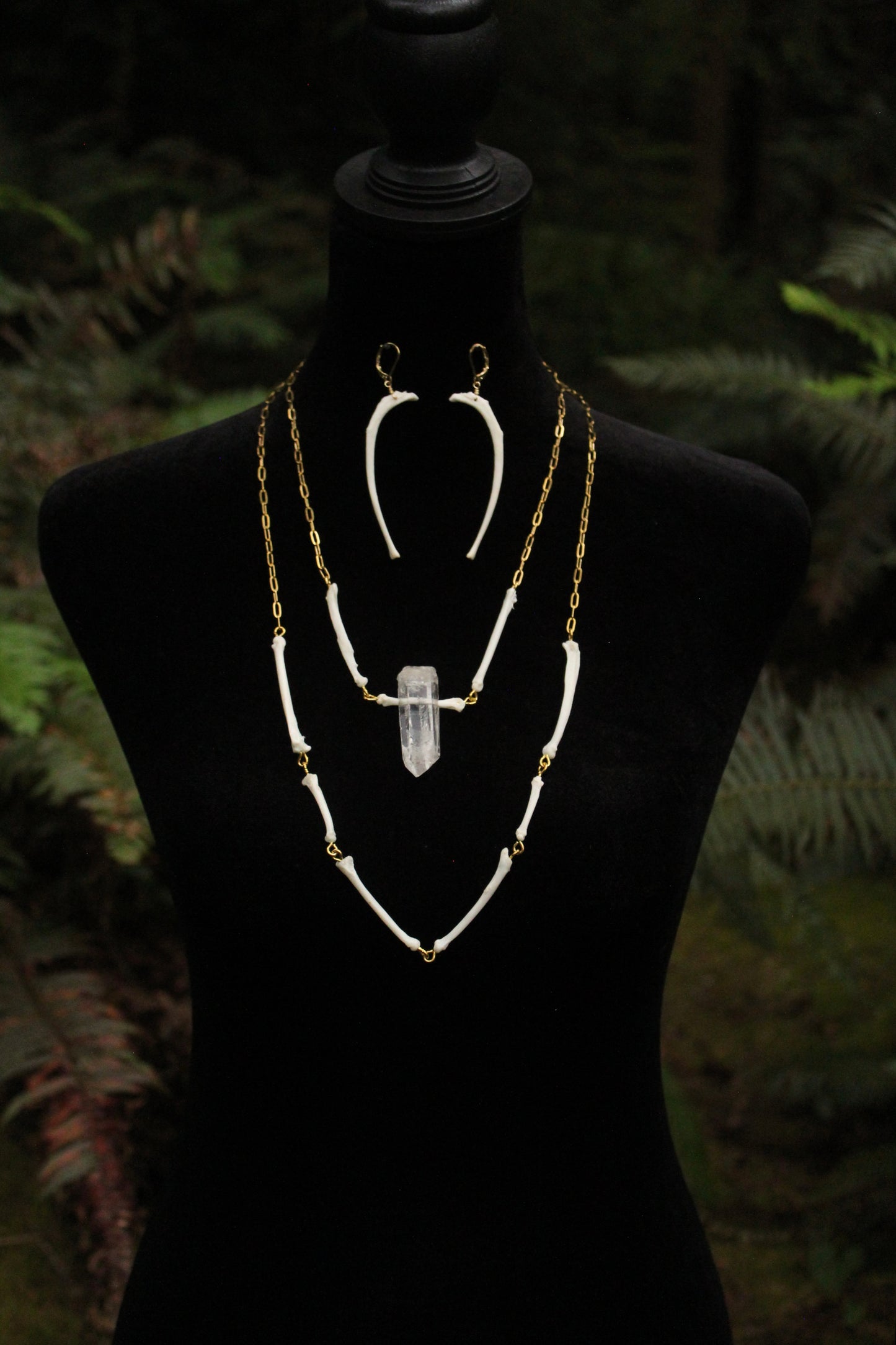 Feral Cat Paws Necklace/Waist Chain Set