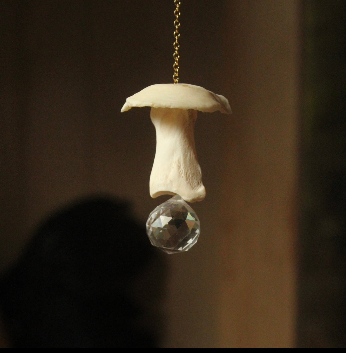 Elk Bone Mushroom Suncatcher