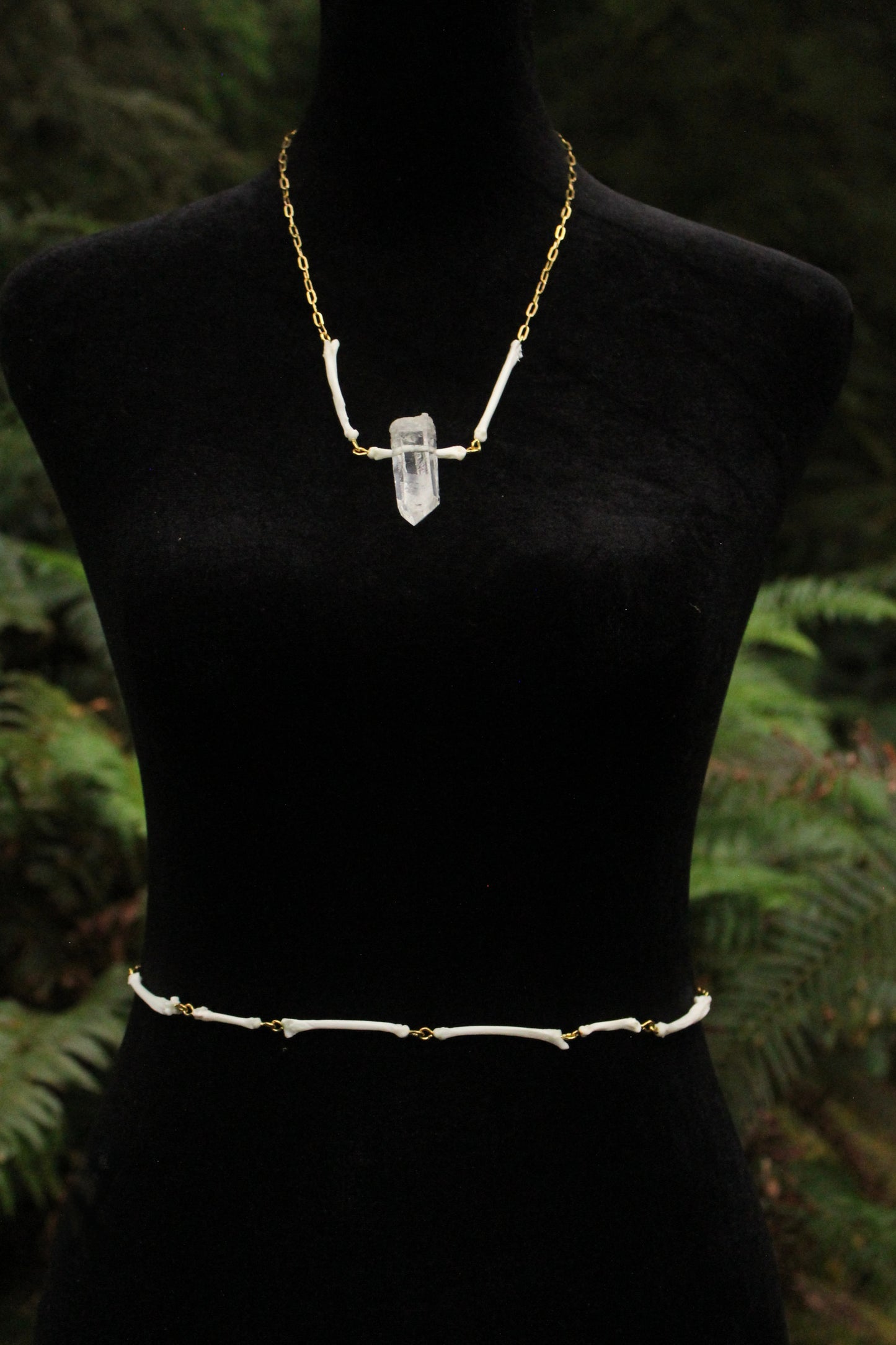 Feral Cat Paws Necklace/Waist Chain Set