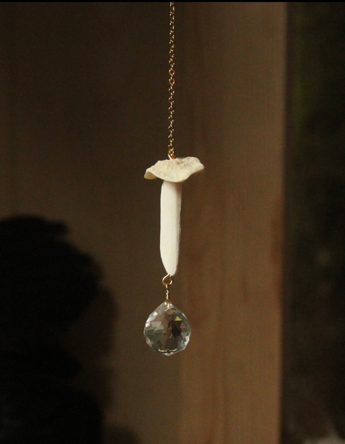 Deer Bone Mushroom Suncatcher