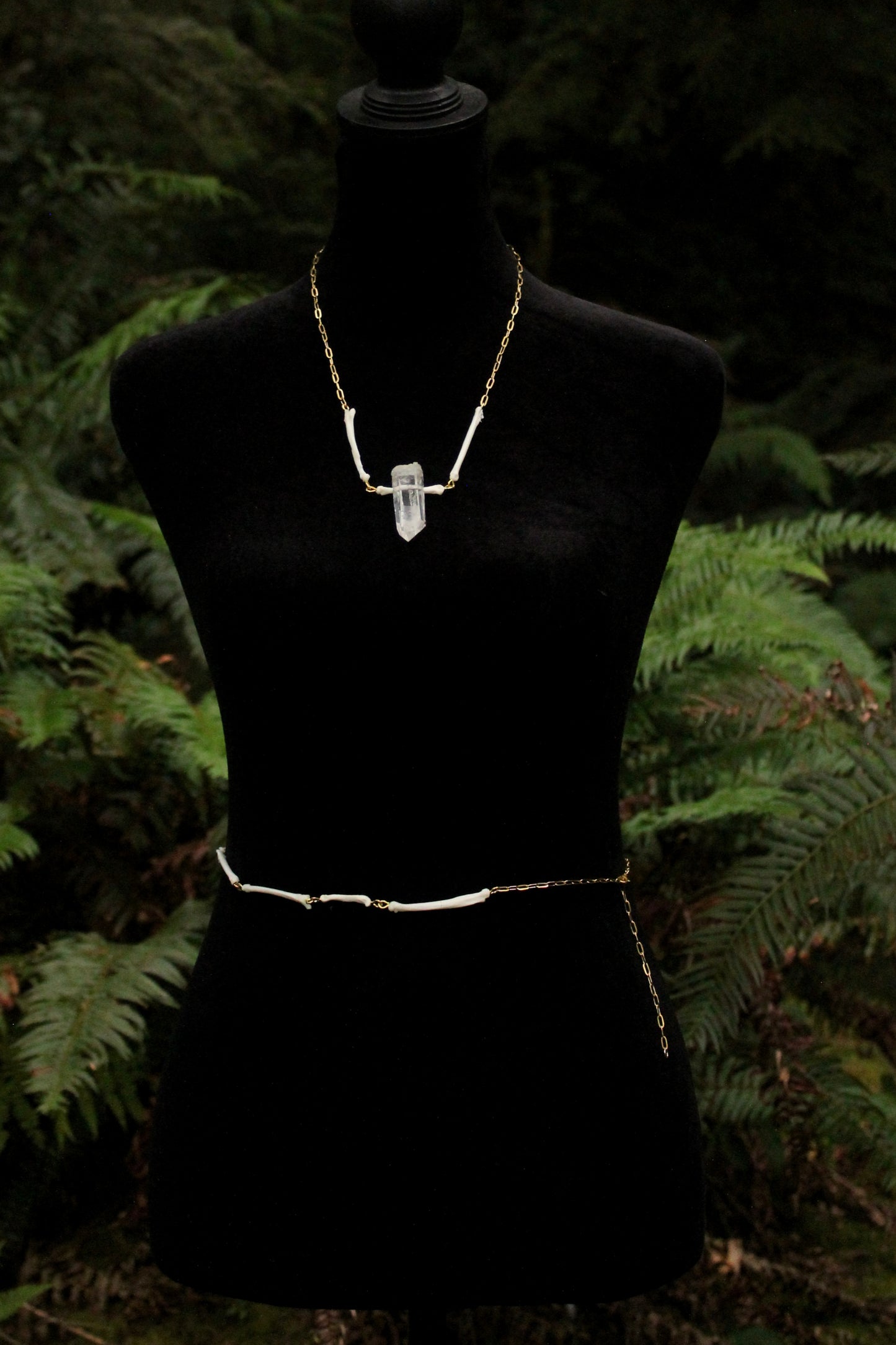 Feral Cat Paws Necklace/Waist Chain Set