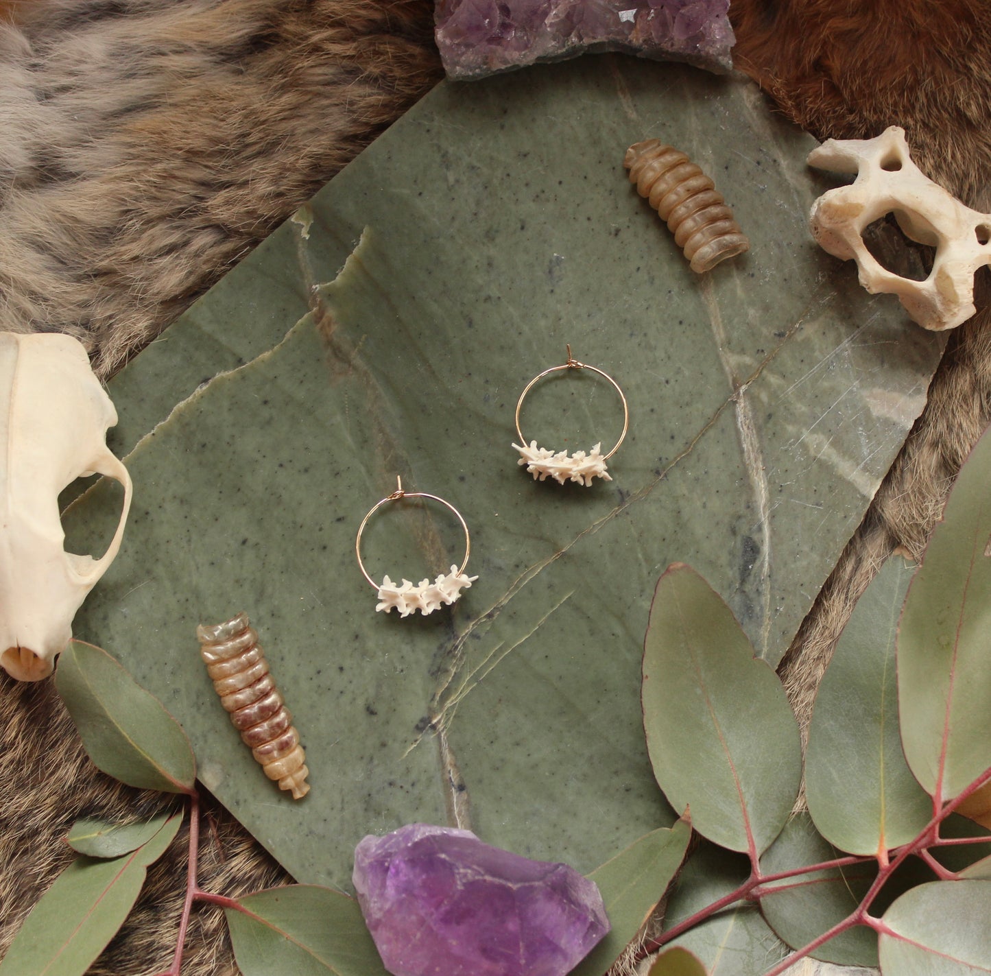 GF Rattlesnake Vertebrae Hoops