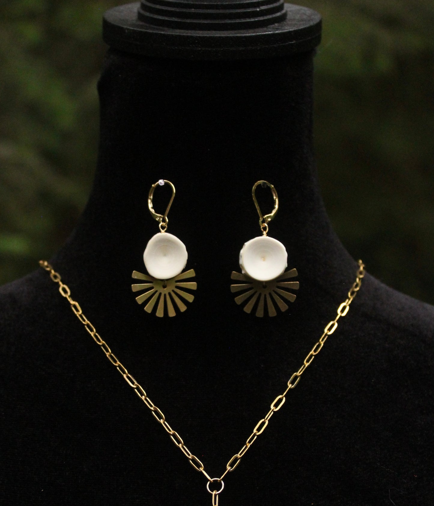 Shark Vertebrae Sunburst Earrings