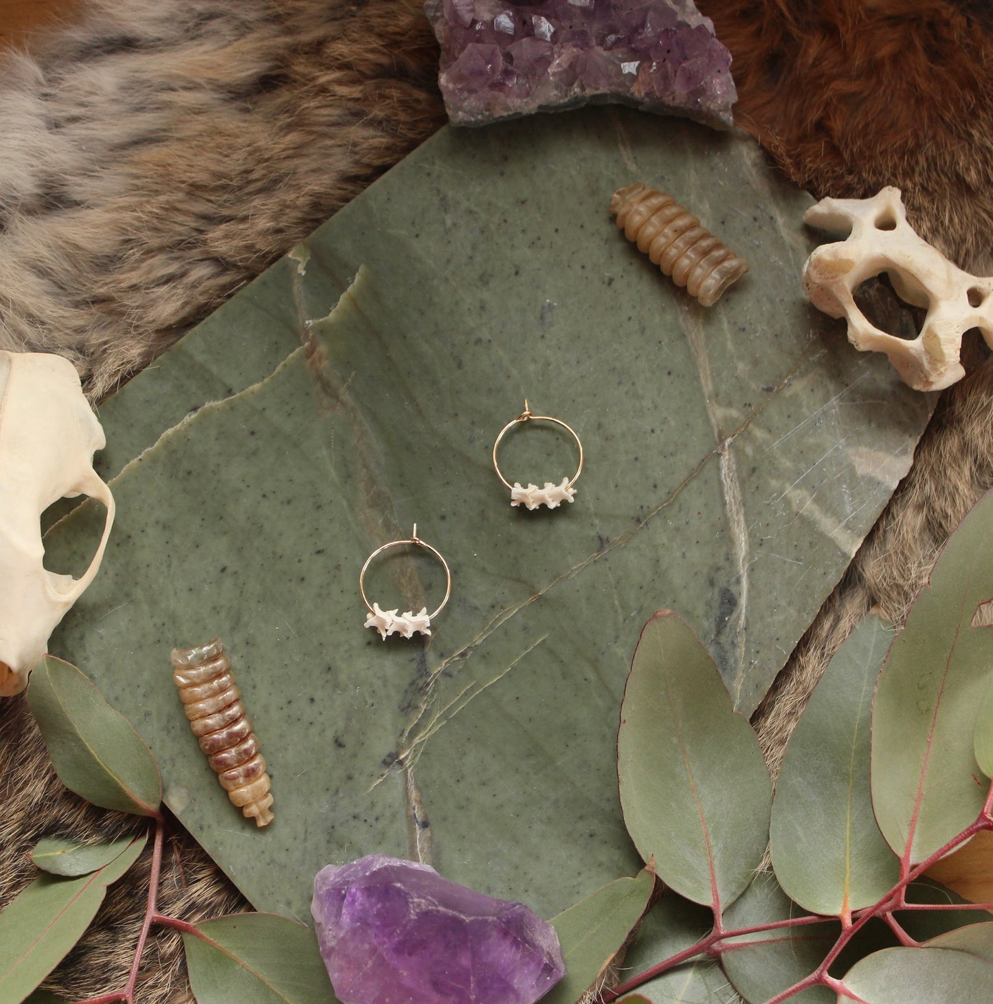 GF Rattlesnake Vertebrae Baby Hoops