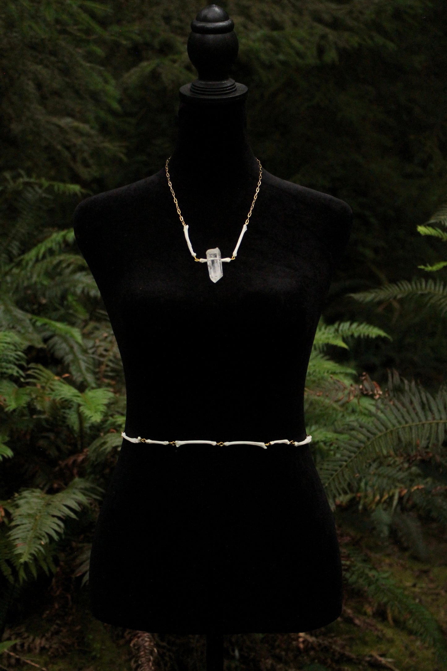 Feral Cat Paws Necklace/Waist Chain Set