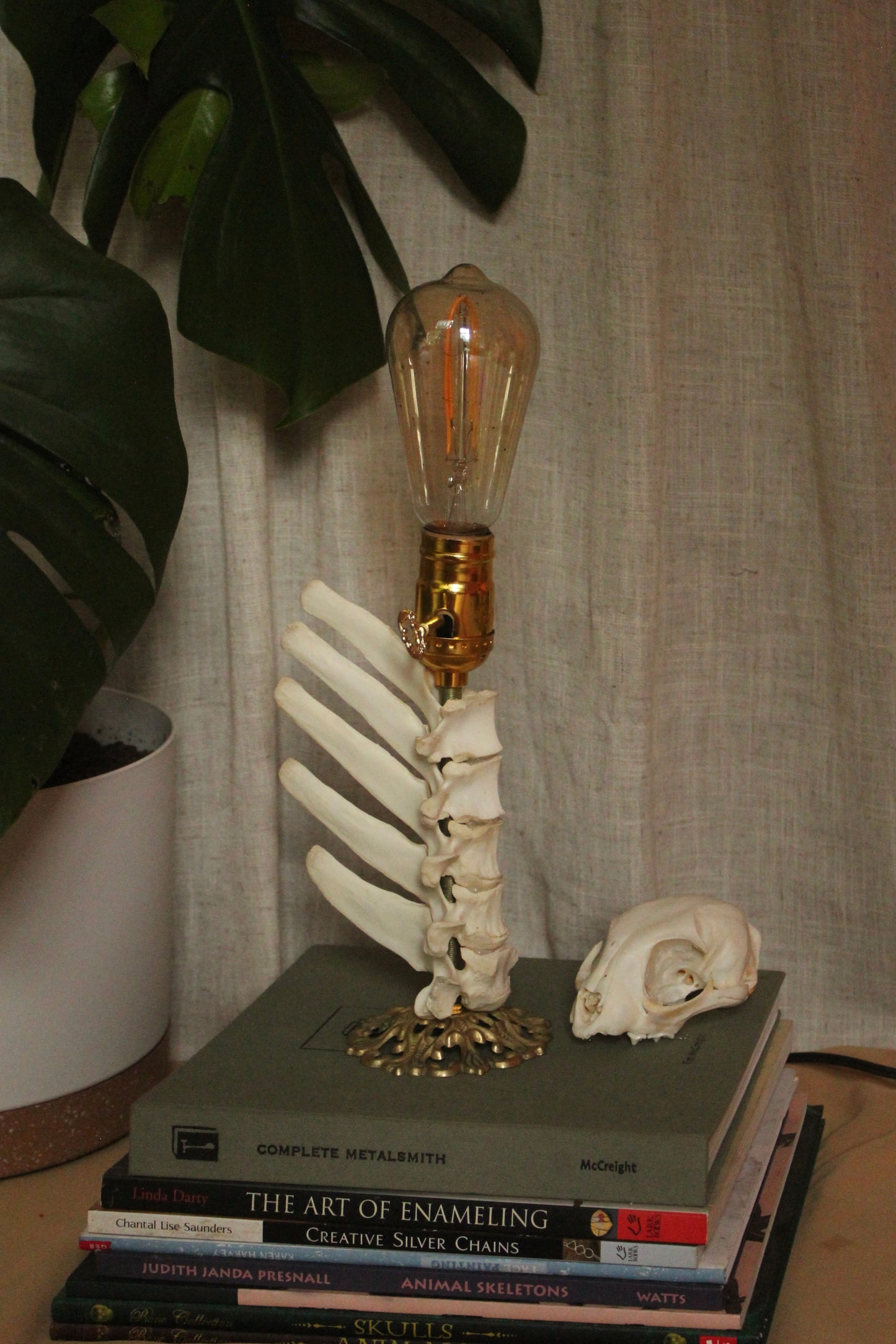 Ornate Deer Spine Lamp