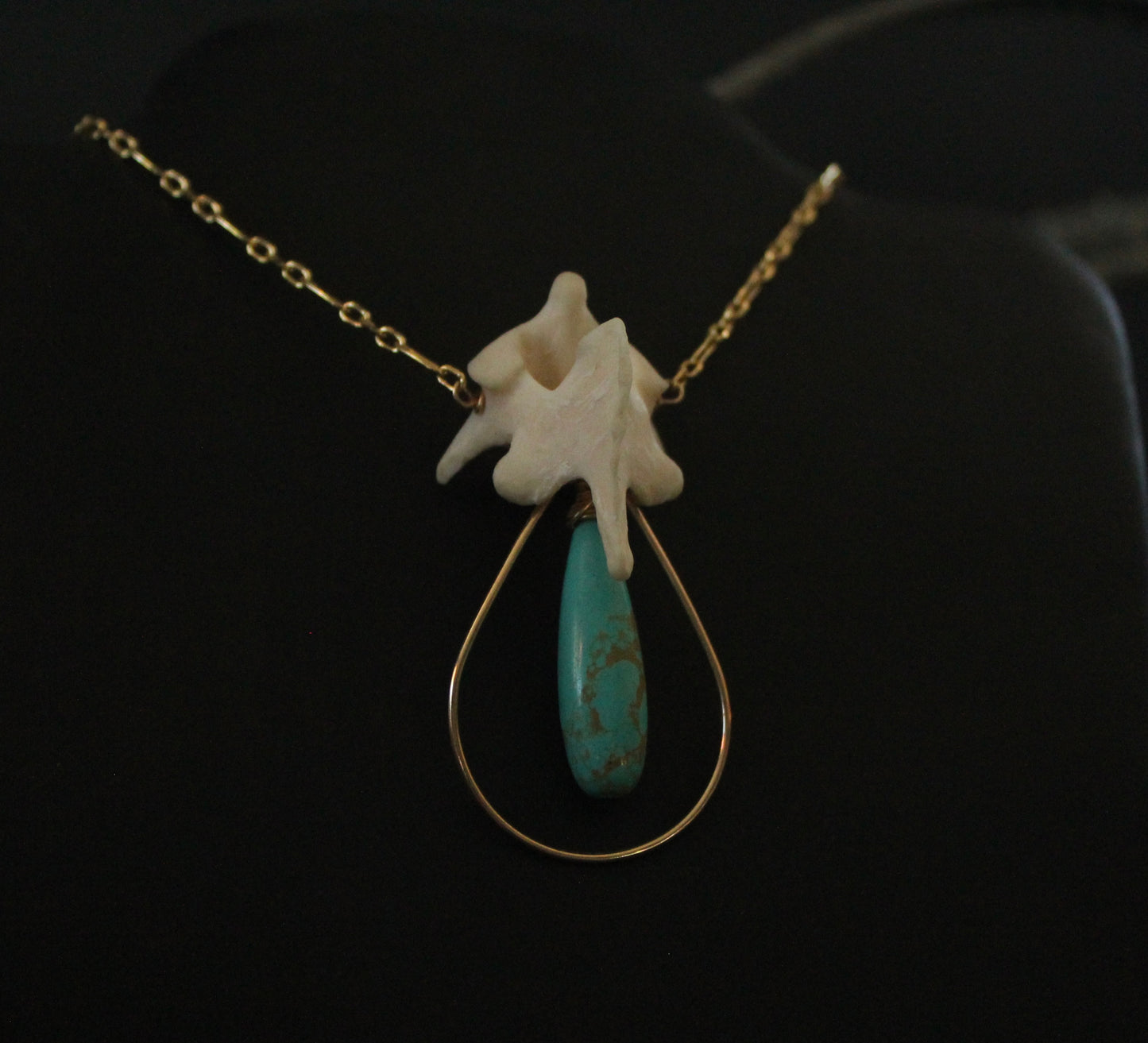 GF Raccoon Vertebrae Turquoise Necklace