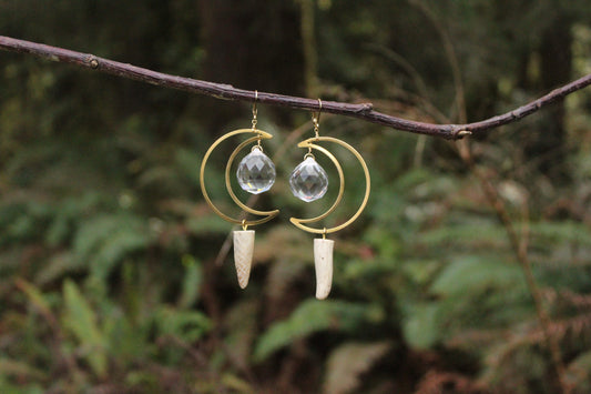 Suncatcher Moon Antler Earrings