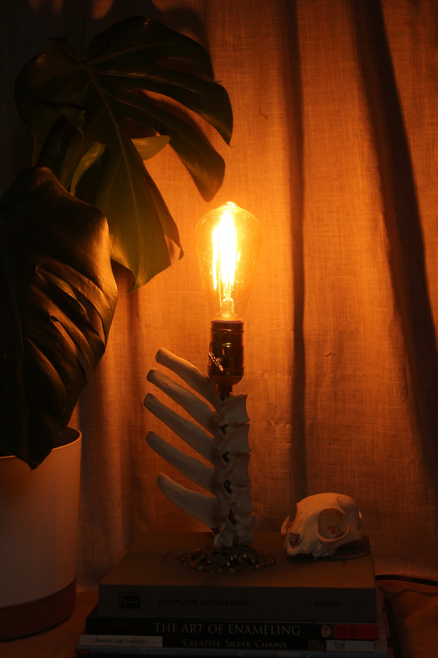Ornate Deer Spine Lamp
