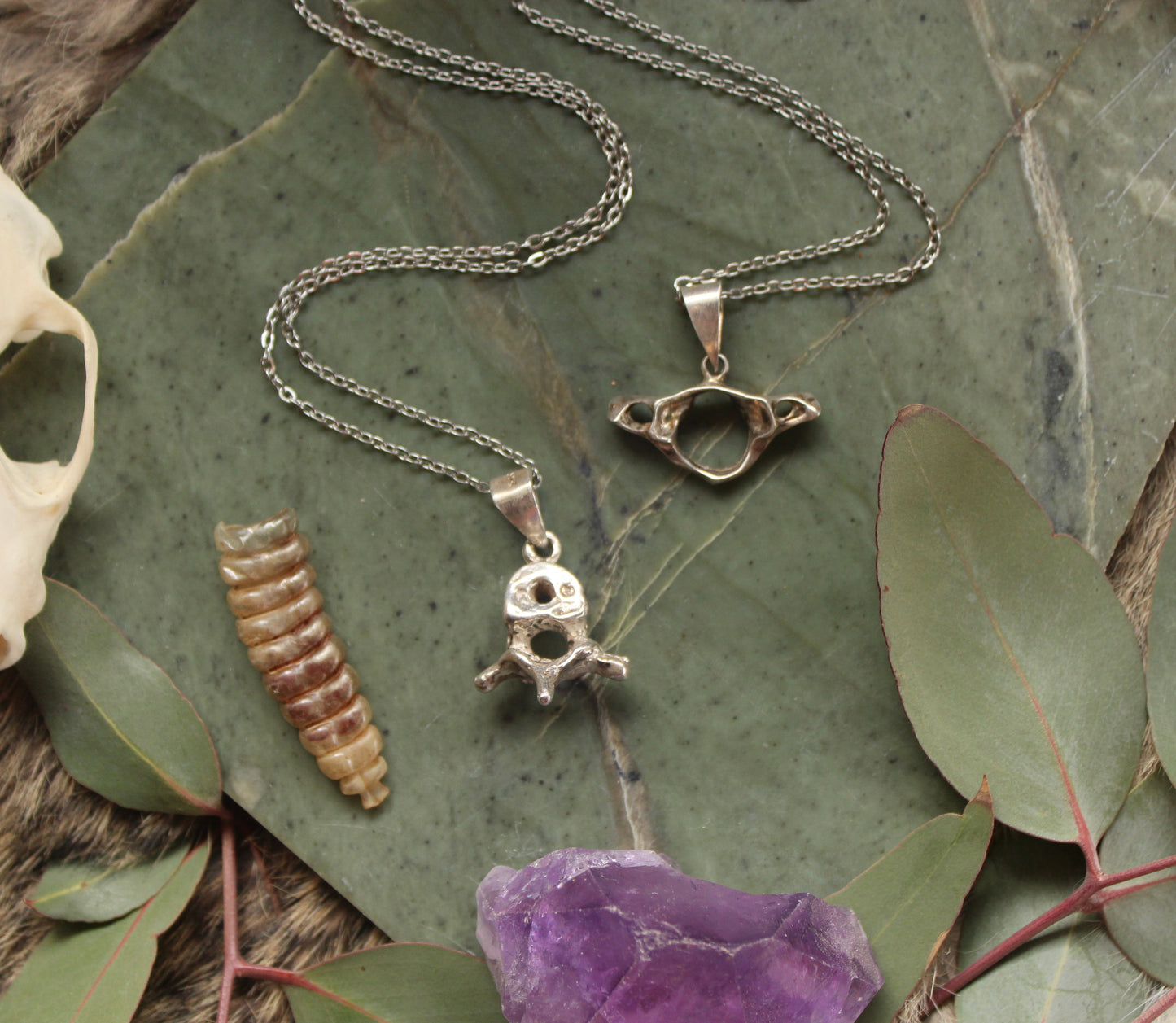 Vintage 925 Silver Vertebrae Necklaces