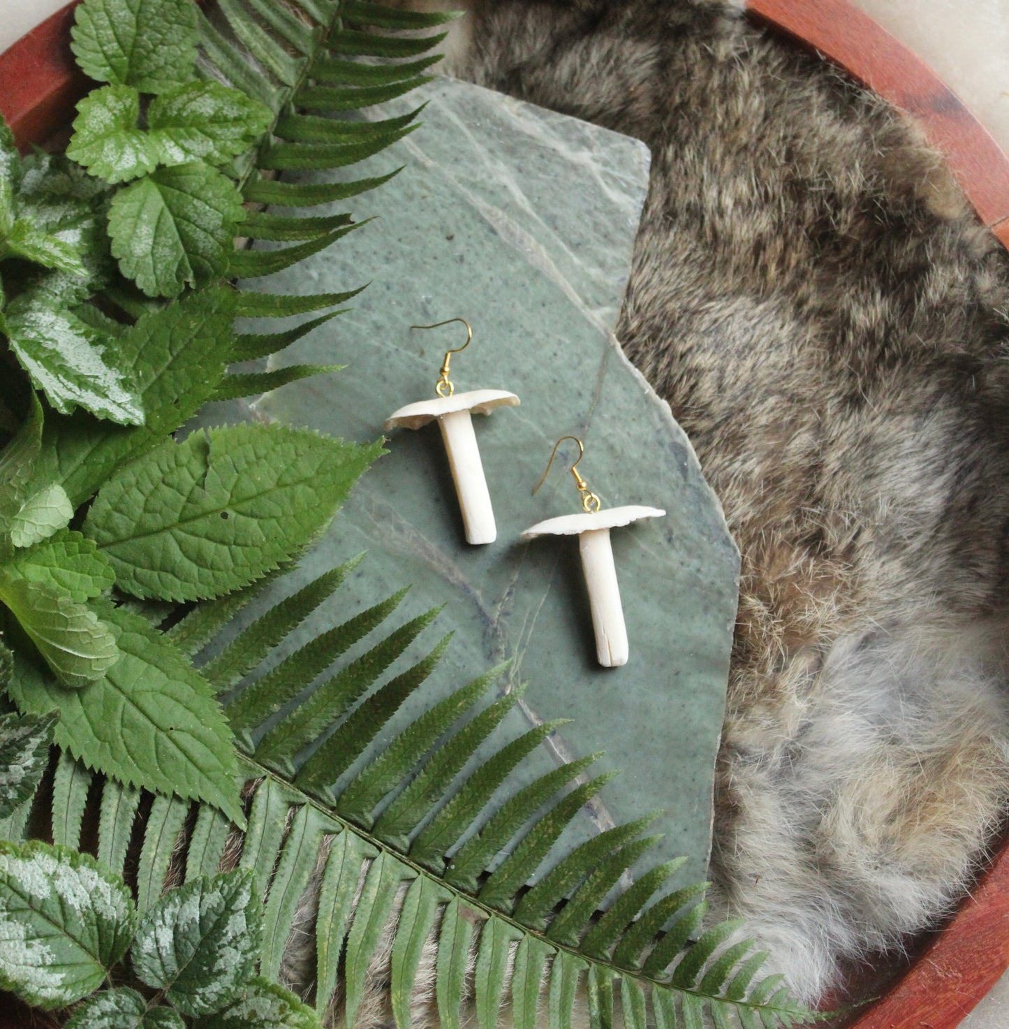 Deer Bone Mushroom Earrings GP