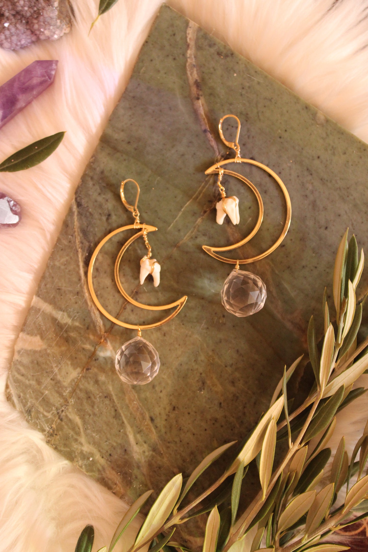 Raccoon Moon Suncatcher Earrings GP