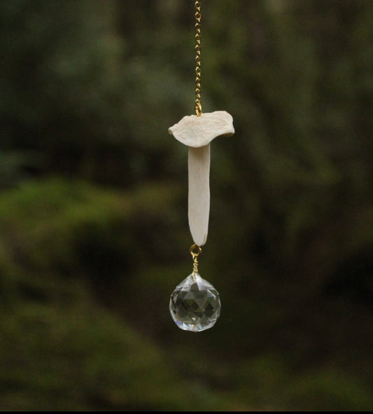 Deer Bone Mushroom Suncatcher