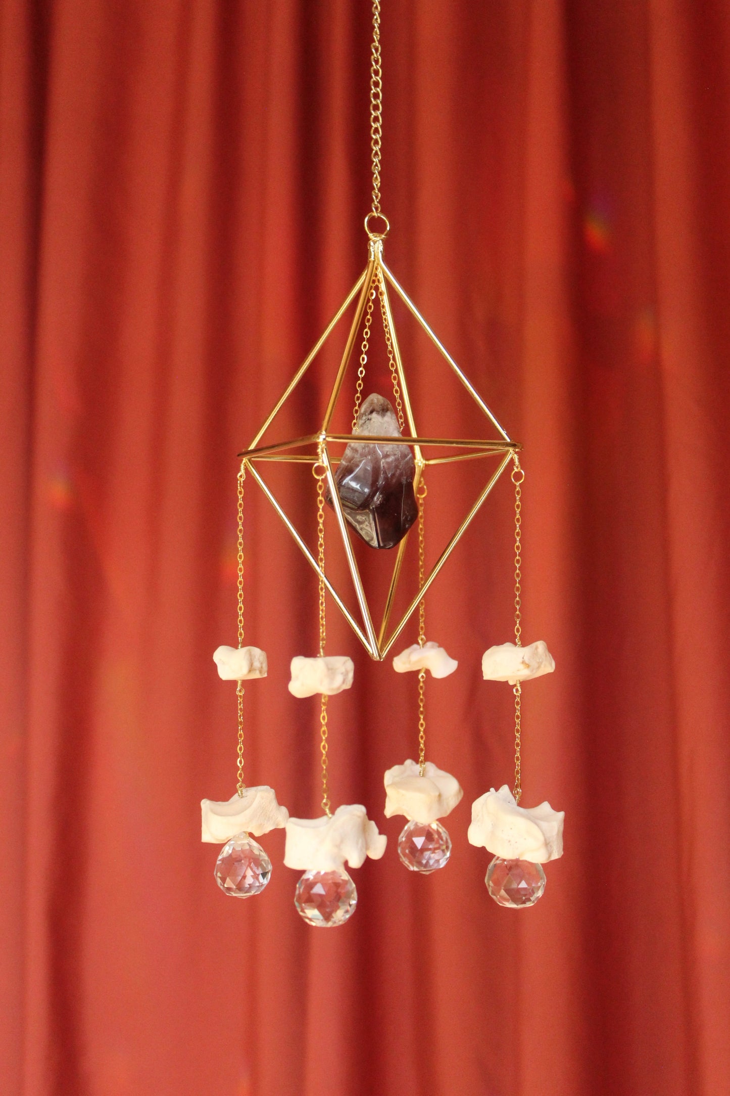 Amethyst Octahedron Suncatcher