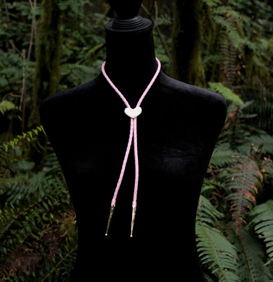 Pink Heart Bolo Tie