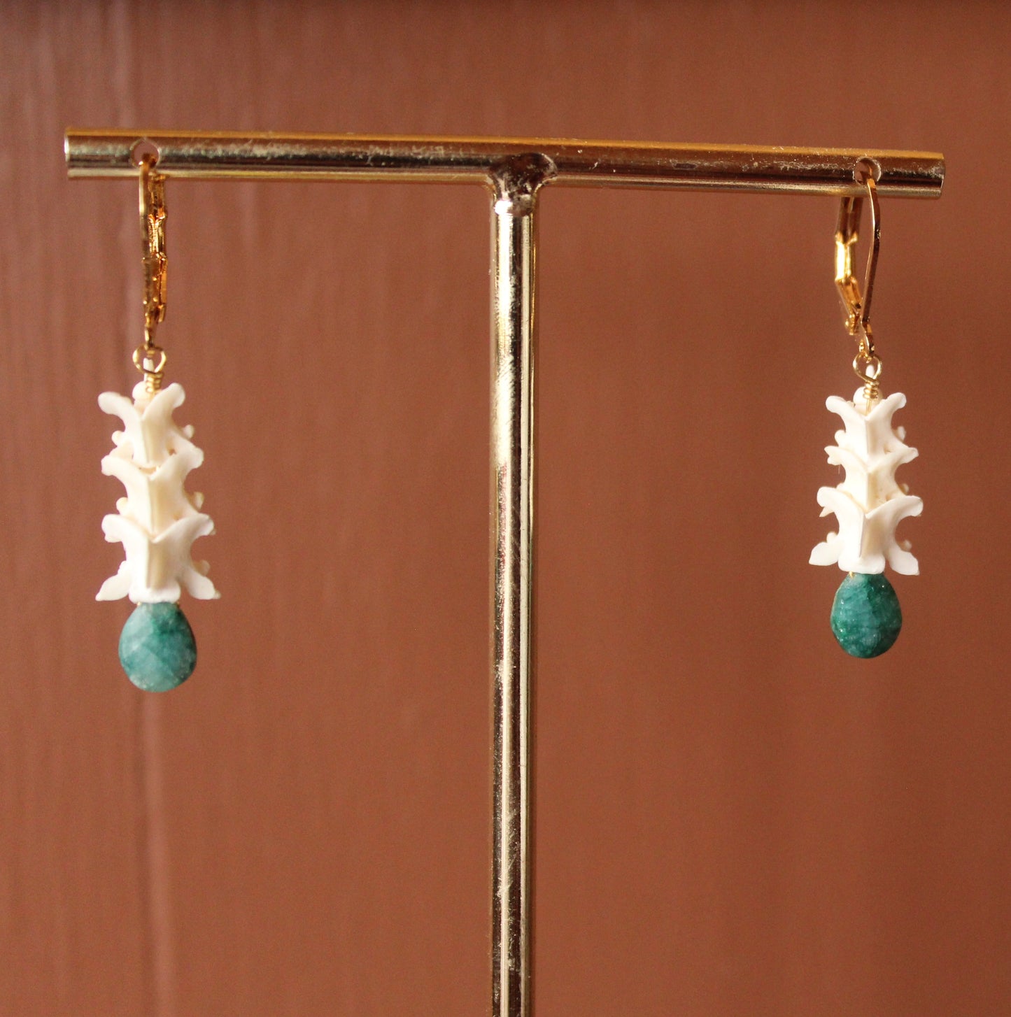 GF Emerald & Rattlesnake Drop Earrings