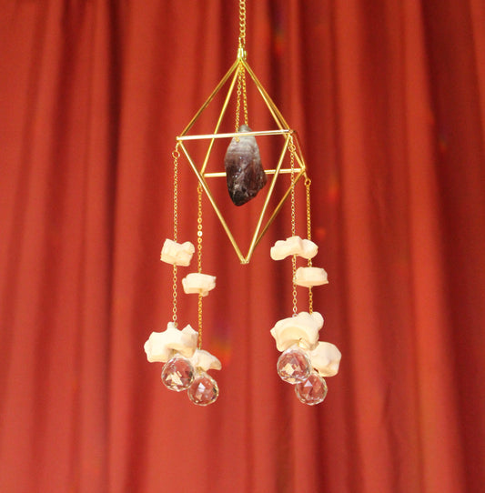 Amethyst Octahedron Suncatcher