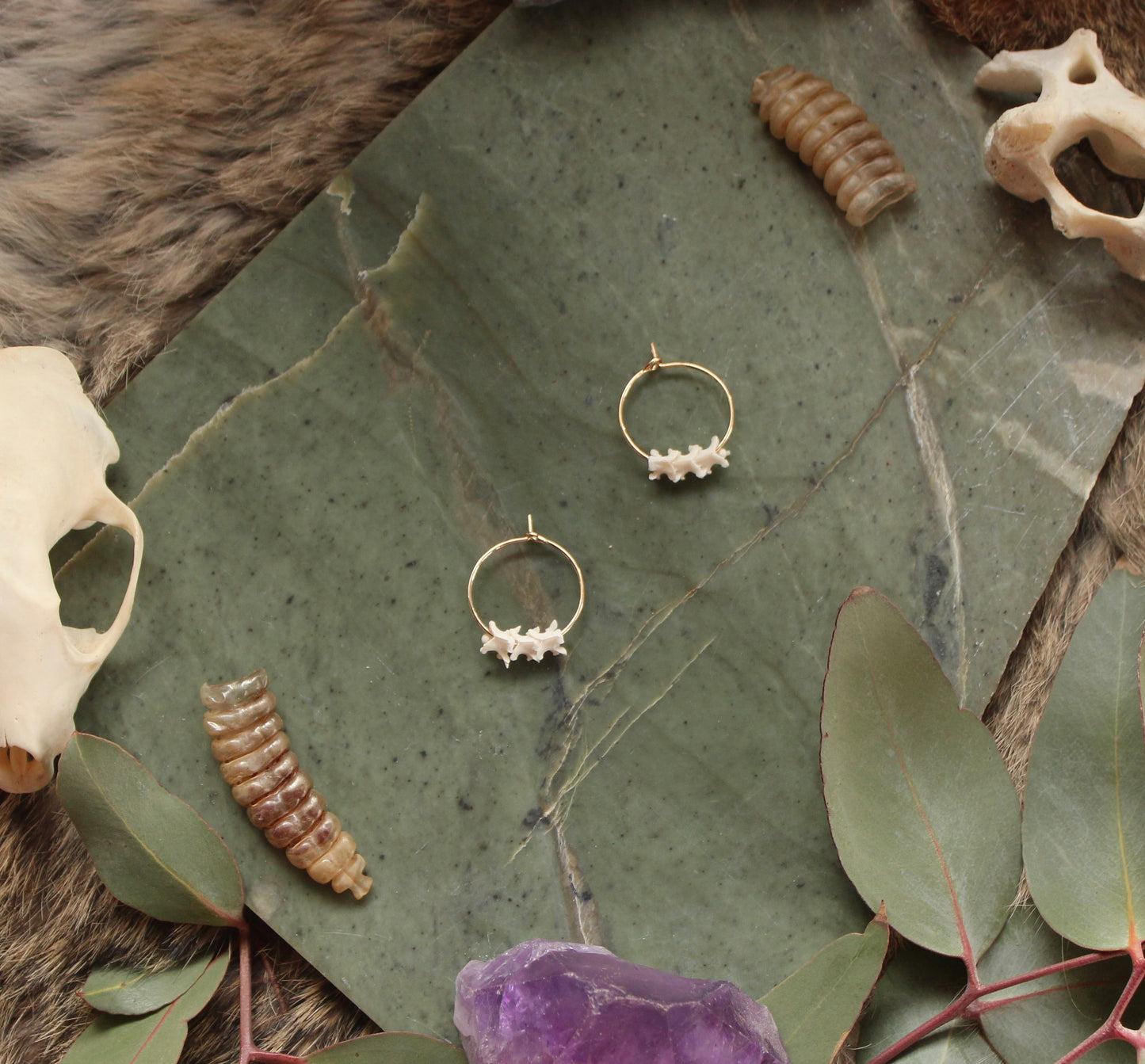 GF Rattlesnake Vertebrae Baby Hoops