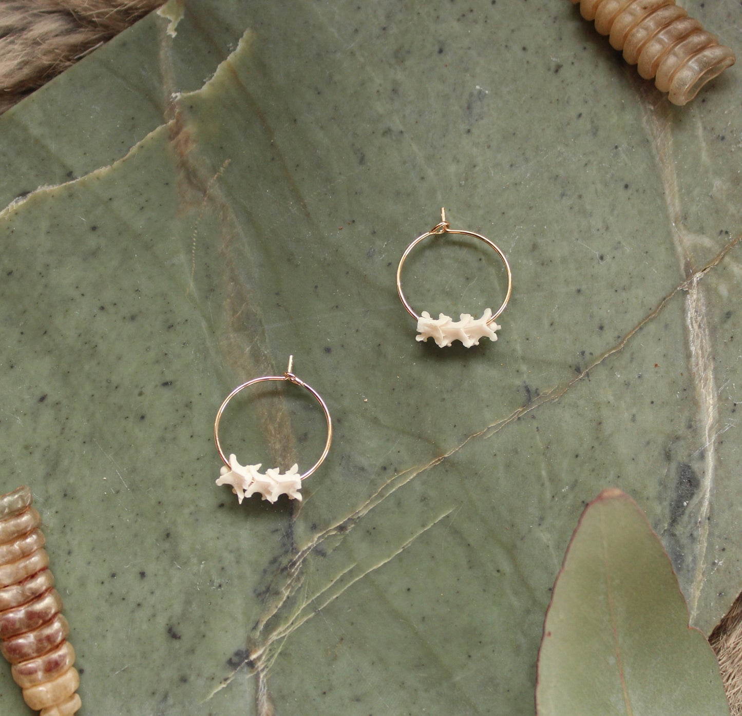 GF Rattlesnake Vertebrae Baby Hoops