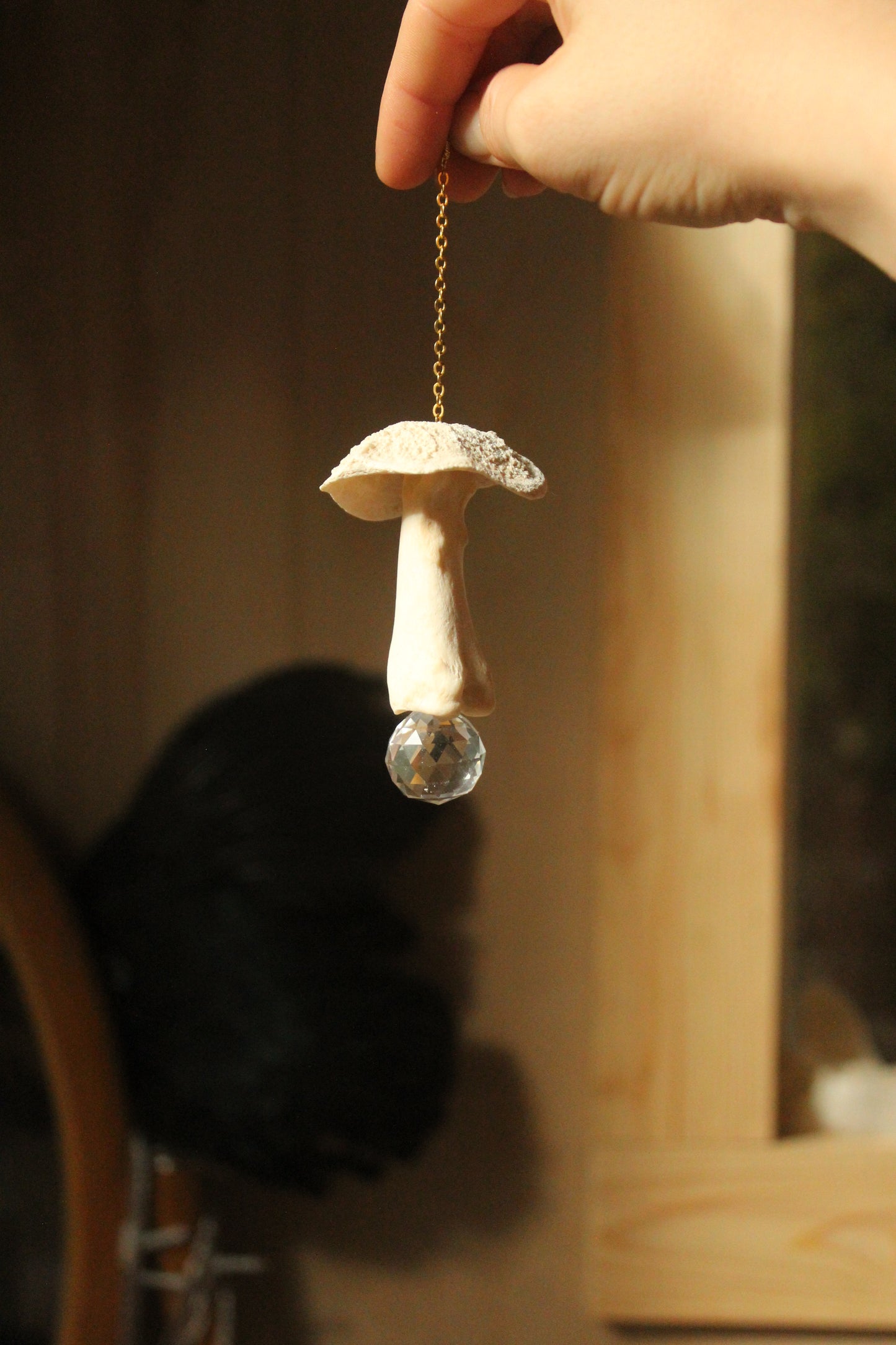 Elk Bone Mushroom Suncatcher