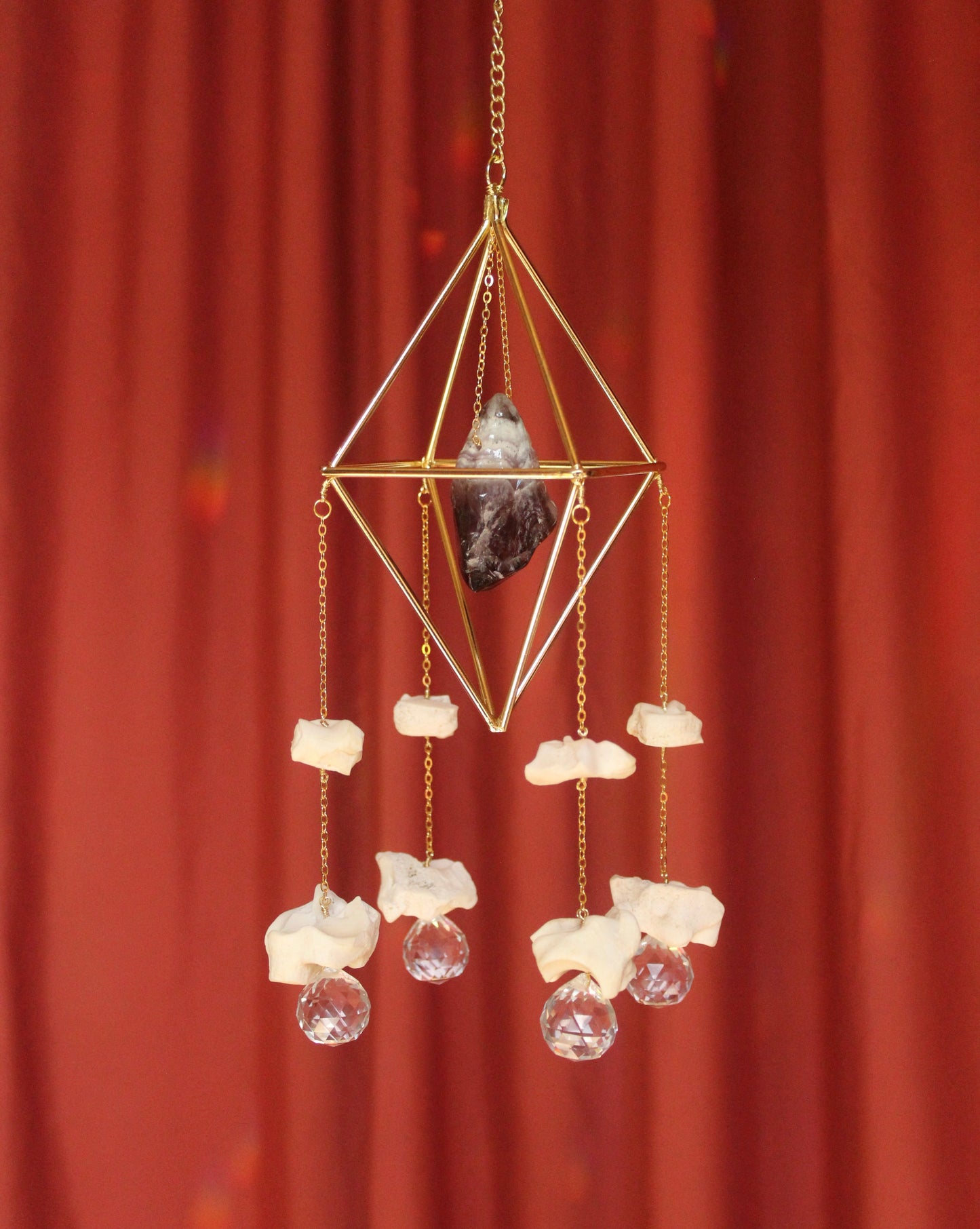 Amethyst Octahedron Suncatcher