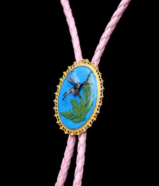 Cotton Candy Spider Bolo Tie