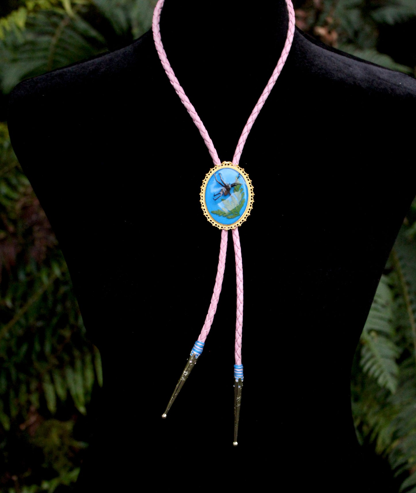 Cotton Candy Spider Bolo Tie