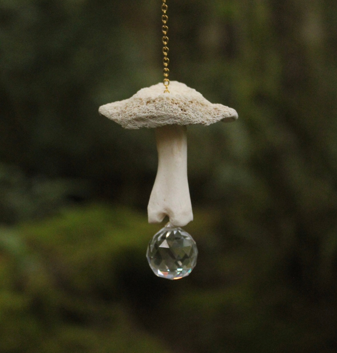 Elk Bone Mushroom Suncatcher