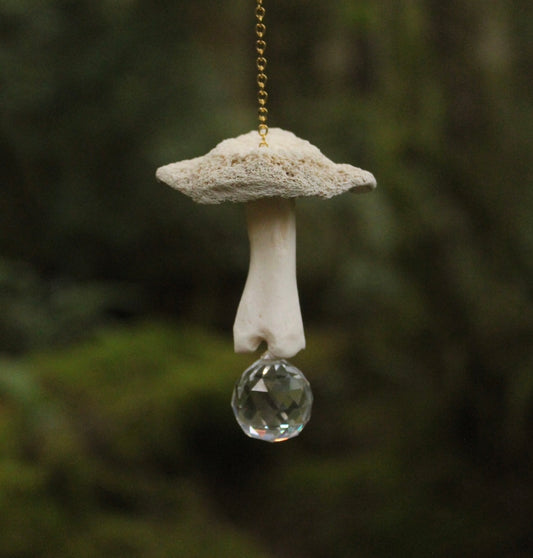 Elk Bone Mushroom Suncatcher