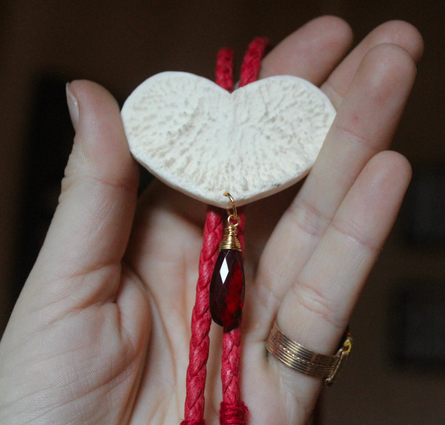 Bleeding Heart Bolo Tie