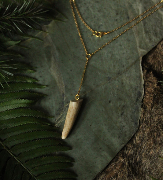 Single Antler Lariat Necklace