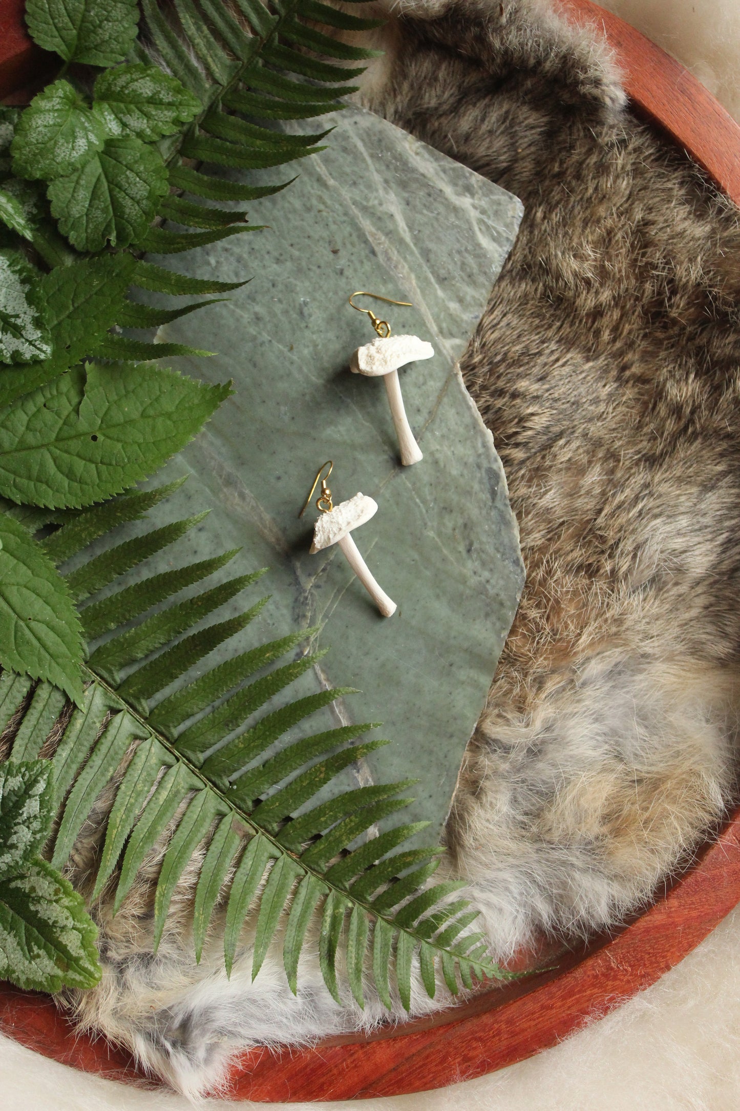 Deer Bone Mushroom Earrings GP